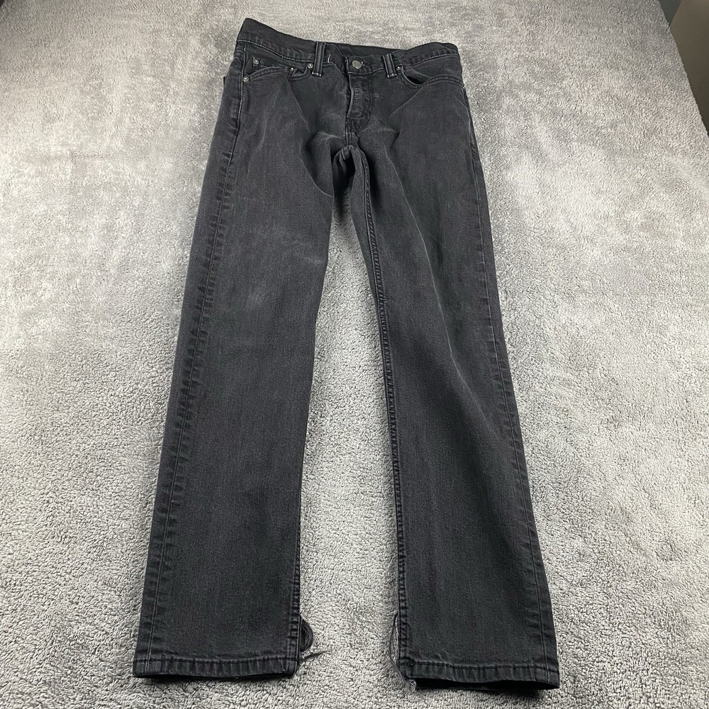 Levis 502 Taper Fit Jeans Mens‎ 30x28.5 Black Mid Rise